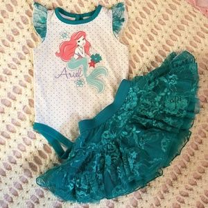 Disney's Little Mermaid Outfit, Shirt & Tutu